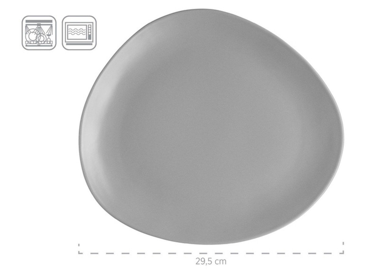 Bild 3 von MÄSER Serie Glendale, Teller Set flach 6-teilig für 2 Personen, modernes Tafelservice aus Dessertteller, Frühstücksteller und Speiseteller, matt lasiert, Keramik, Schwarz / Weiß / G