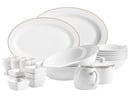 Bild 1 von MÄSER Serie Professional Dining, Zubehör Set aus Müslischalen, Eierbechern, Schüsseln, Zuckerdose, Milchkännchen, Dipschälchen und Servierplatten, 24-teilig, Weiß mit Goldrand