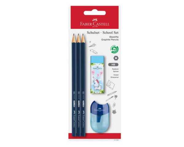 Bild 1 von Bleistift Set HB 5tlg+Rad. & Spitzer 3f