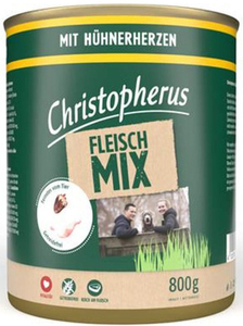 Christopherus Hundefutter Fleisch-Mix Hühnerherz 800 g