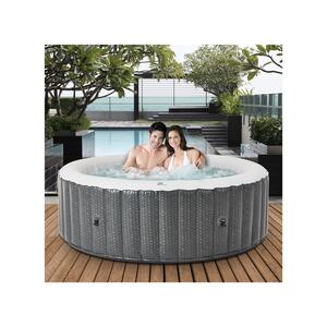 Miweba MSpa Whirlpool Comfort Ottoman C-OM061, Whirlpool aufblasbar in Rattan-Optik, 6 Personen