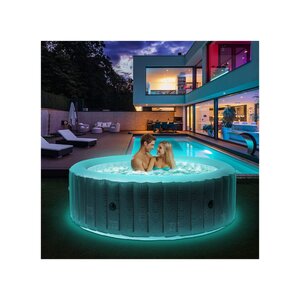 Miweba MSpa Whirlpool Comfort Starry C-ST061, Whirlpool aufblasbar mit LED-Licht, 6 Personen