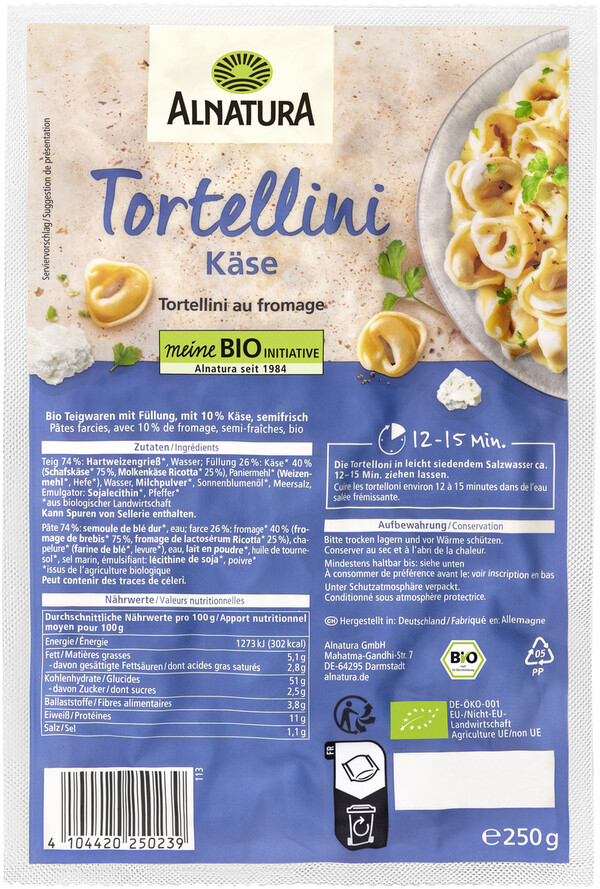 Bild 1 von Alnatura Bio Tortellini Käse 250G