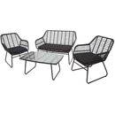 Bild 1 von Polyrattan Garnitur MCW-G17a, Garten Sofa Set Sitzgruppe Stuhl, Seil ~ anthrazit, Polster anthrazit ohne Dekokissen