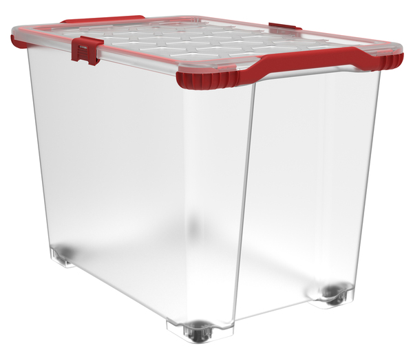 Bild 1 von Rotho Aufbewahrungsbox Evo Total mit Rollen und Deckel 65 L transparent