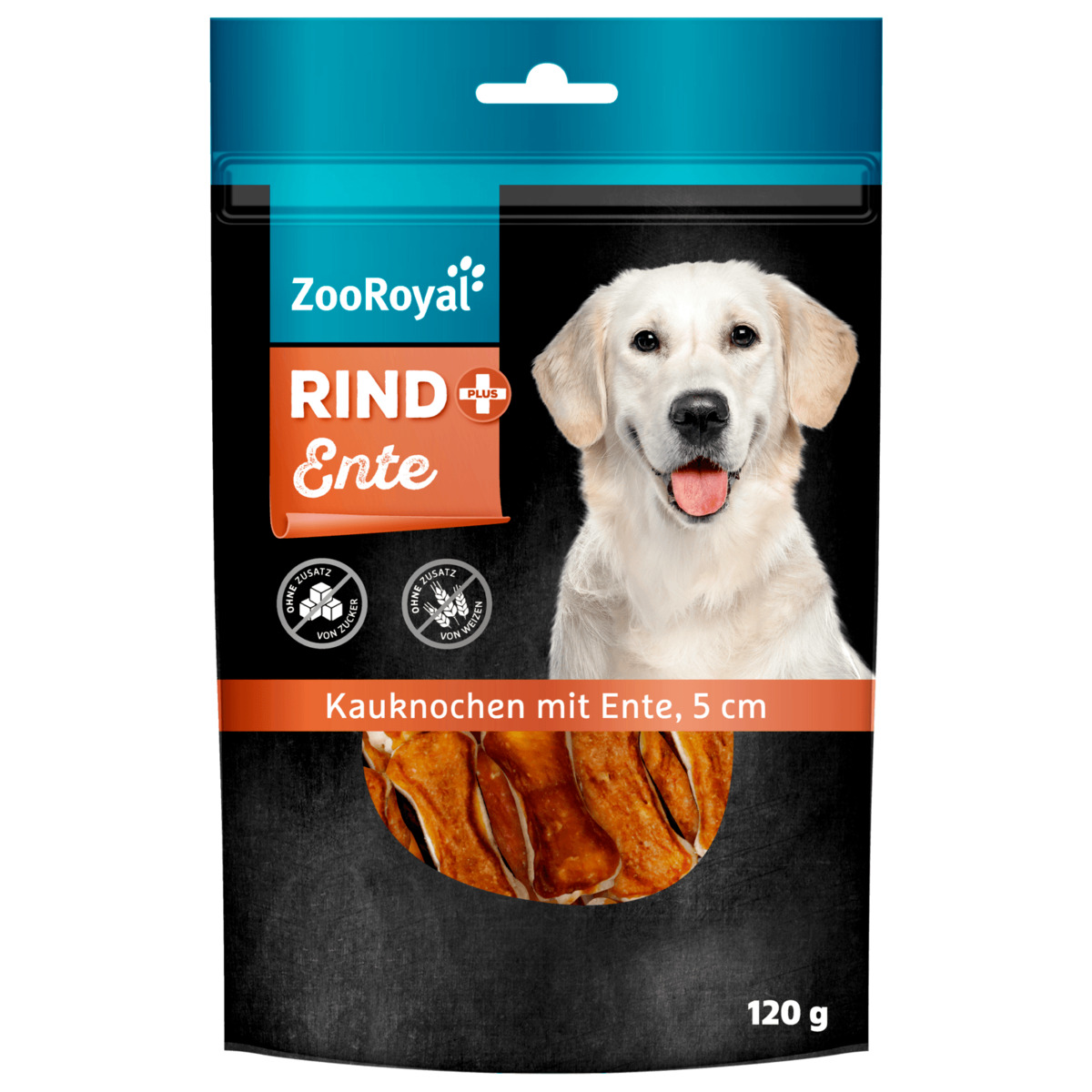 Bild 1 von ZooRoyal Kauknochen Rind+ Ente 5cm 120g