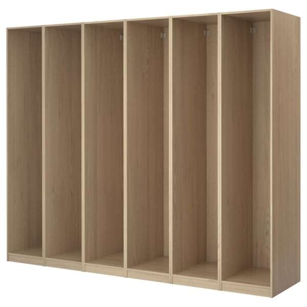 Bild 1 von PAX  6x Korpus Kleiderschrank, Eiche weiß lasiert 300x58x236 cm