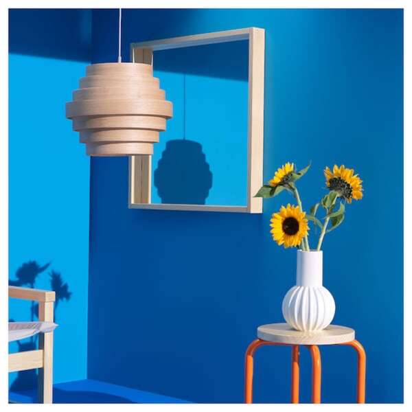 Bild 3 von DYKARKLOCKA / HEMMA  Hängeleuchte, Eichenfurnier weiß lasiert/weiß 40 cm