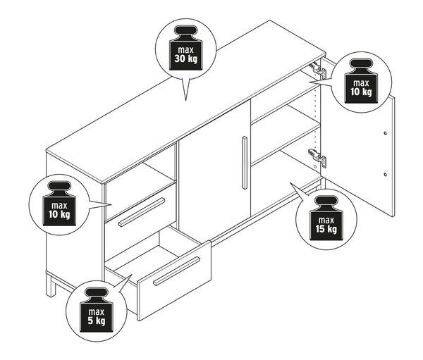 Bild 1 von Sideboard »Eklund« mit Schubladen und Tür