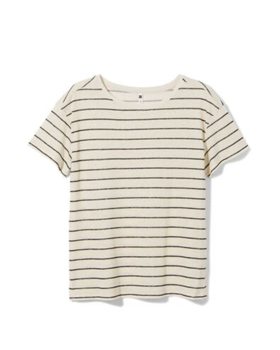Bild 1 von Damen-T-Shirt Evie, mit Leinenanteil weiß/scharz