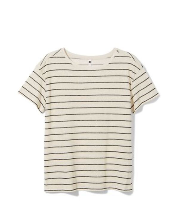Bild 1 von Damen-T-Shirt Evie, mit Leinenanteil weiß/scharz