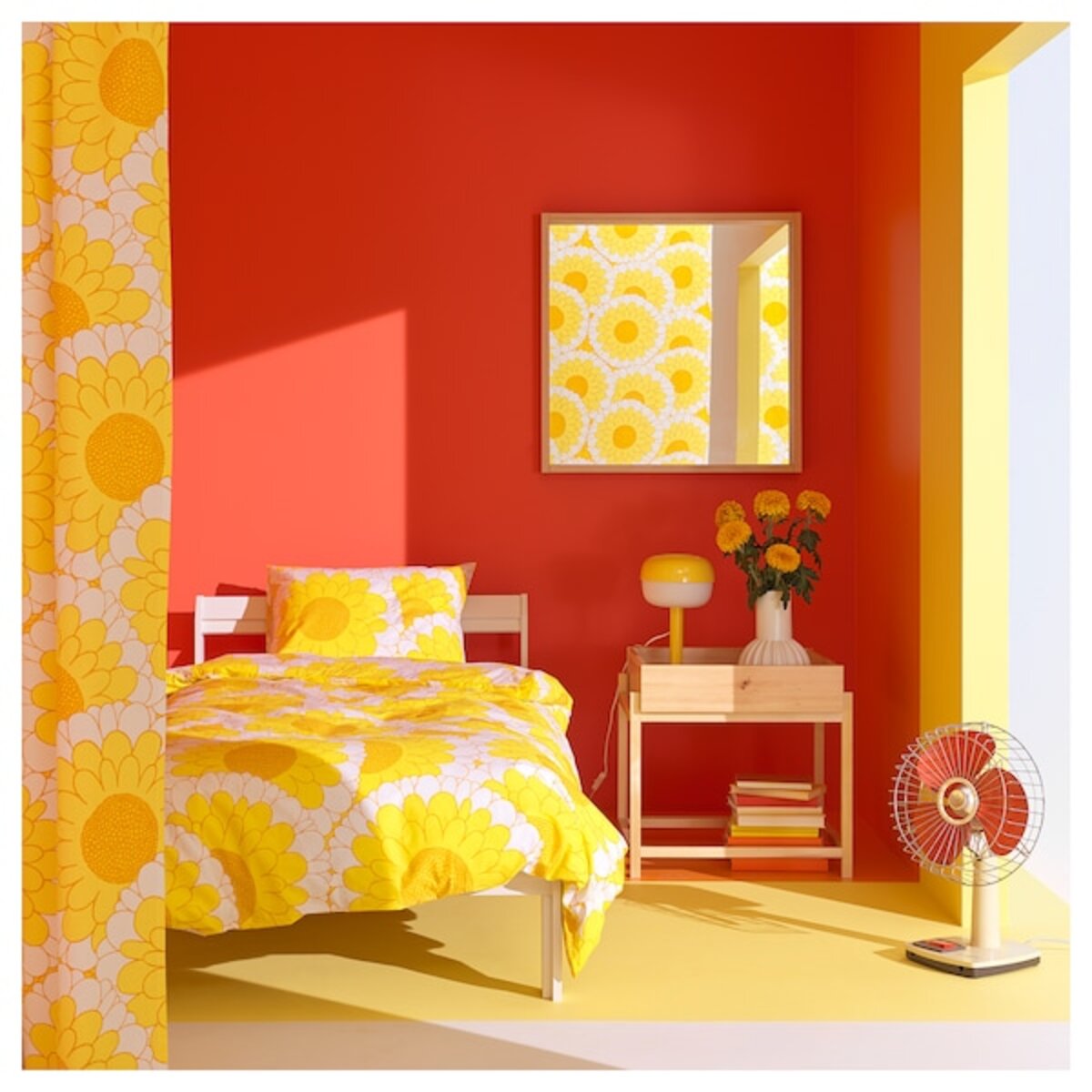 Bild 3 von KRANSMALVA  Bettwäsche-Set, 2-teilig, gelb 140x200/80x80 cm