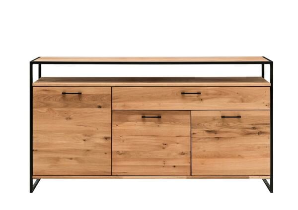 Bild 1 von VALMONDO Sideboard FRAME 135 x 92 cm Eiche massiv natur geölt/schwarz