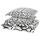 Bild 1 von SÖTRÖNN  Bettwäsche-Set, 3-teilig, weiß/schwarz/gemustert 240x220/80x80 cm