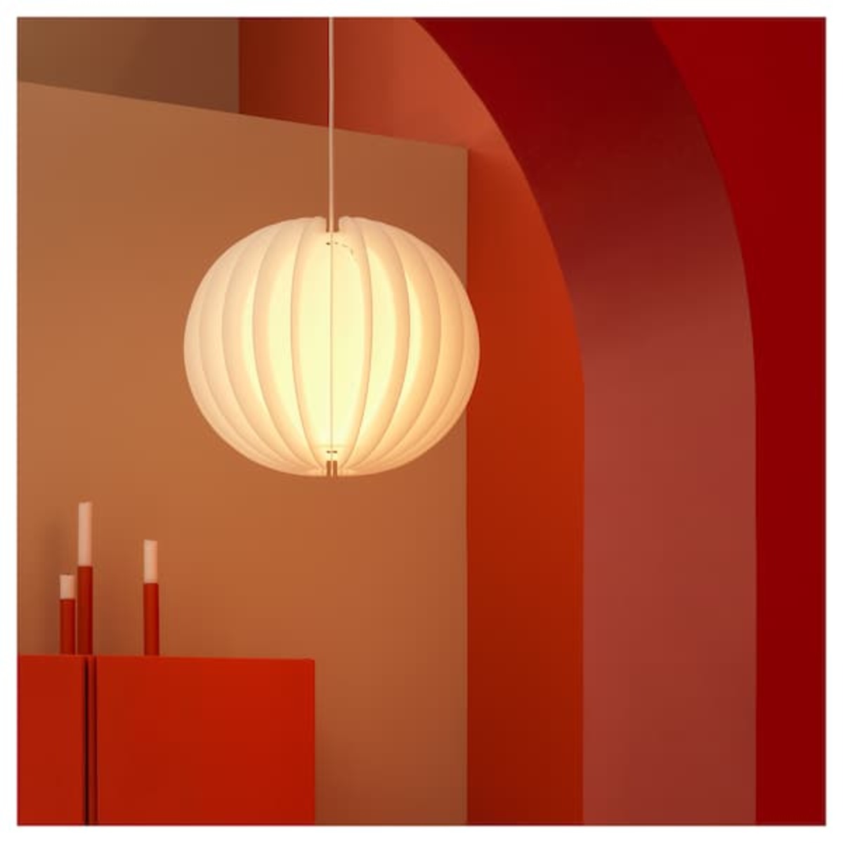 Bild 2 von HAVSFJÄDER / HEMMA  Hängeleuchte, weiß/weiß 42 cm