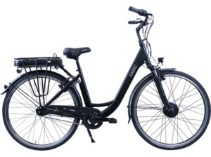 HAWK E-City Wave 7-G (Laufradgröße: 28 Zoll, Rahmenhöhe: 46 cm, Unisex-Rad, 468 Wh, schwarz), Schwarz