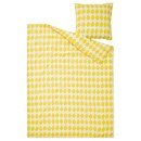 Bild 2 von NORSKNOPPA  Bettwäsche-Set, 2-teilig, weiß/gelb/gemustert 140x200/80x80 cm