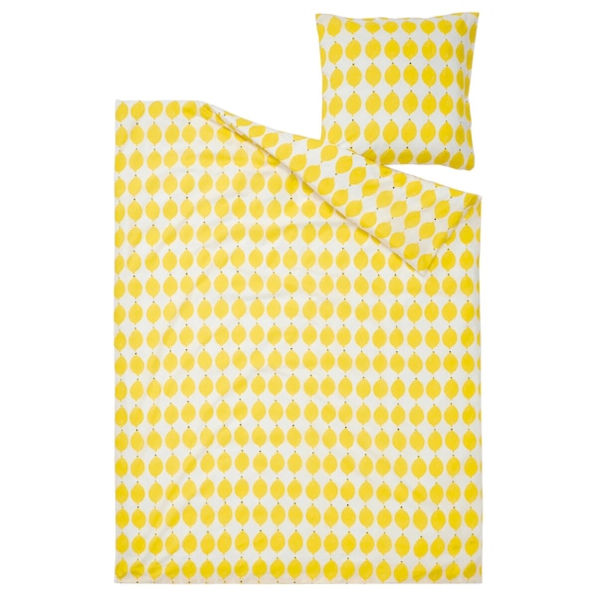 Bild 2 von NORSKNOPPA  Bettwäsche-Set, 2-teilig, weiß/gelb/gemustert 140x200/80x80 cm