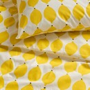 Bild 3 von NORSKNOPPA  Bettwäsche-Set, 3-teilig, weiß/gelb/gemustert 240x220/80x80 cm