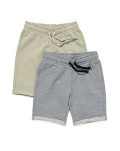 2er-Pack Kinder-Shorts grau