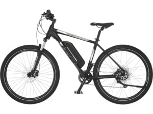 FISCHER Montis EM 1726 Mountainbike (Laufradgröße: 27,5 Zoll, Rahmenhöhe: 48 cm, Unisex-Rad, 557 Wh, Schwarz Matt), Schwarz Matt