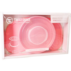 TwistShake Essensmatte mit Klick-Teller Pink