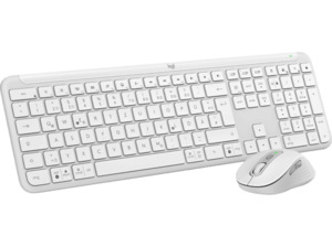 LOGITECH MK950 Signature Slim Combo, Tastatur & Maus Set, kabellos, White, White