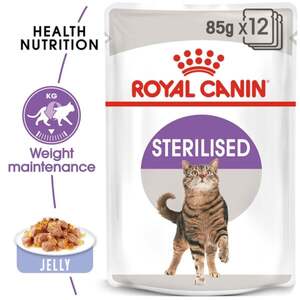 ROYAL CANIN STERILISED Nassfutter in Gelee für kastrierte Katzen 12x85g