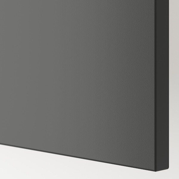 Bild 2 von BESTÅ  TV-Bank mit Schubladen und Tür, weiß/Lappviken dunkelgrau 180x42x39 cm