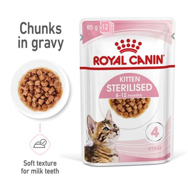 Bild 1 von ROYAL CANIN KITTEN STERILISED in Soße Nassnahrung für kastrierte Kätzchen ab 6 Monaten 12x85g