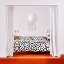 Bild 3 von SÖTRÖNN  Bettwäsche-Set, 3-teilig, weiß/schwarz/gemustert 240x220/80x80 cm