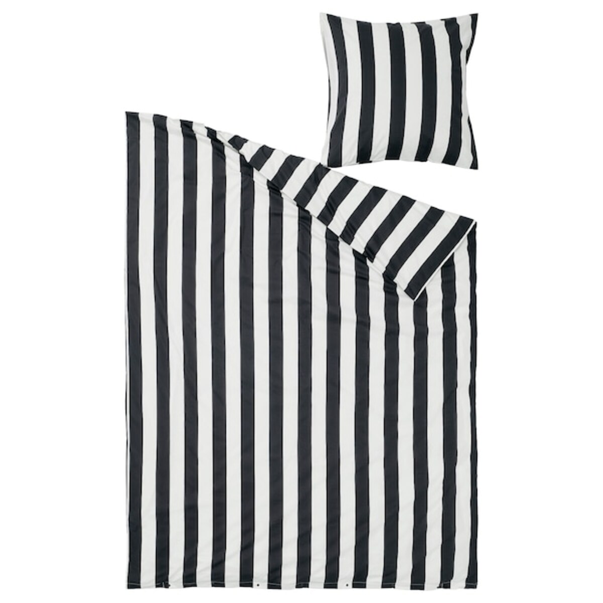 Bild 2 von SLÅNHÖSTMAL  Bettwäsche-Set, 2-teilig, schwarz/weiß/gestreift 140x200/80x80 cm