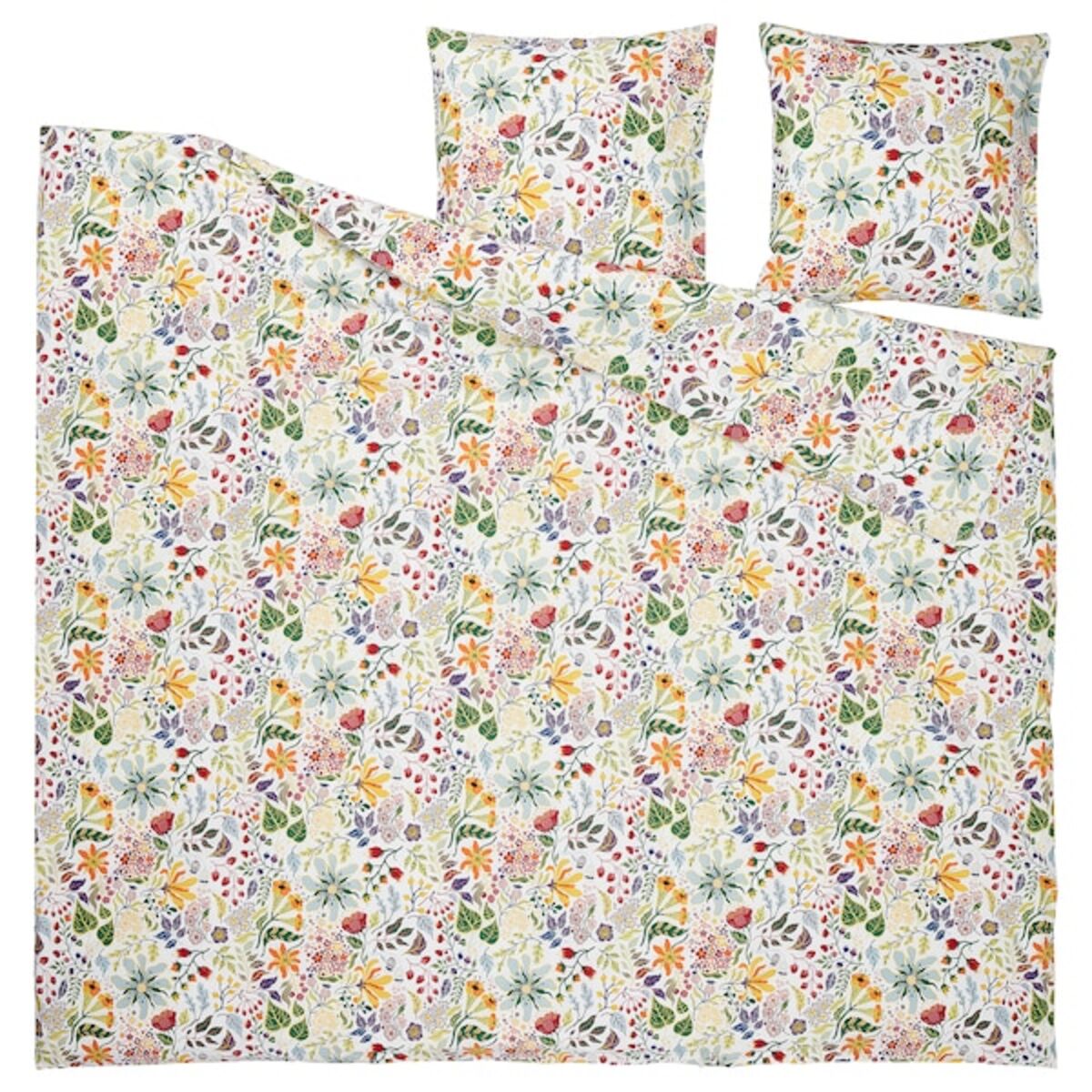 Bild 2 von STRANDLUMMER  Bettwäsche-Set, 3-teilig, bunt/Blumenmuster 240x220/80x80 cm