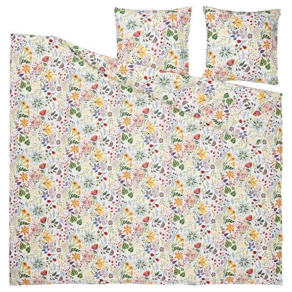 Bild 2 von STRANDLUMMER  Bettwäsche-Set, 3-teilig, bunt/Blumenmuster 240x220/80x80 cm