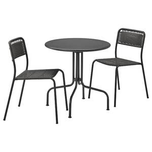 LÄCKÖ / VIHOLMEN Tisch+2 Stühle/außen, grau/dunkelgrau