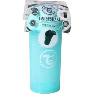 TwistShake Becher mit Strohhalm Pastellblau