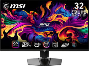 MSI MPG 321URXDE QD-OLED 31,5 Zoll OLED 4K Gaming Monitor (0,03 ms Reaktionszeit, 240 Hz), Schwarz