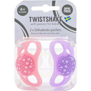 TwistShake Schnuller pastellpink & lila, 2er Pack