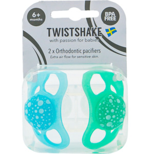 TwistShake Schnuller pastellblau & minzgrün, 2er Pack