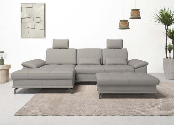 Bild 1 von Places of Style Ecksofa Costello L-Form, incl. Sitztiefenverstellung und Armlehnfunktion, incl. 3 Nierenkissen