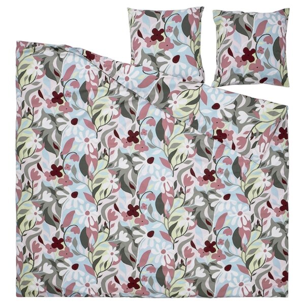 Bild 2 von KORSKOVALL  Bettwäsche-Set, 3-teilig, bunt/Blumenmuster 240x220/80x80 cm