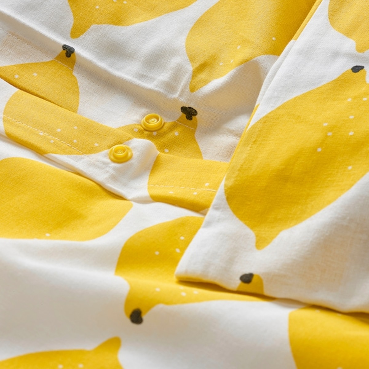 Bild 4 von NORSKNOPPA  Bettwäsche-Set, 2-teilig, weiß/gelb/gemustert 140x200/80x80 cm