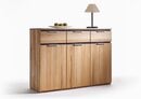 Bild 1 von VALMONDO Sideboard VICENZA 120 x 89 cm Kernbuche massiv natur geölt/Absetzung Anthrazit gebeizt