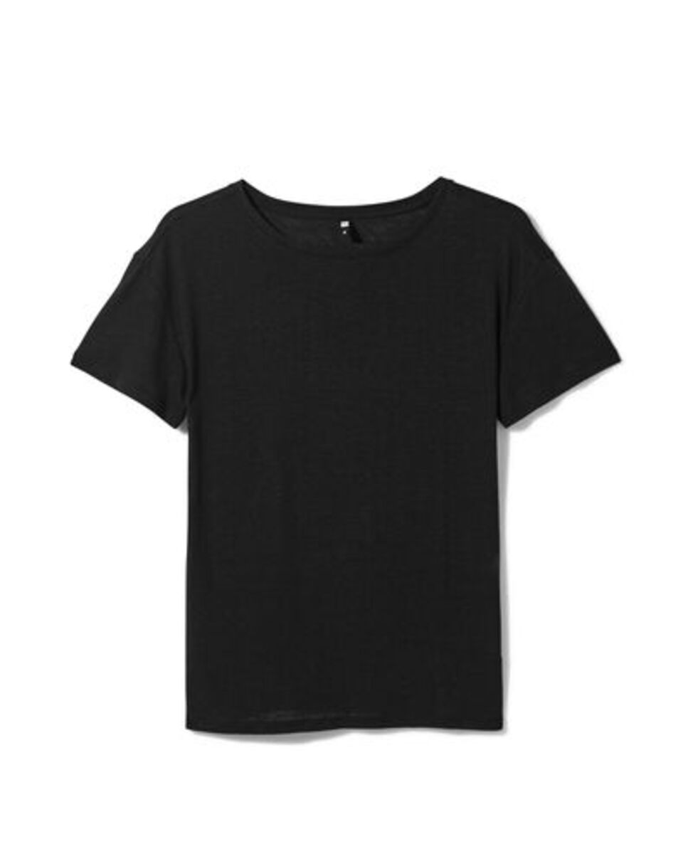 Bild 1 von Damen-T-Shirt Evie, mit Leinenanteil schwarz