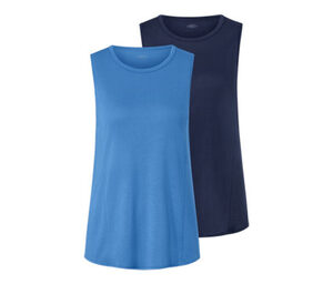 2 Sport-Tops, blau und dunkelblau