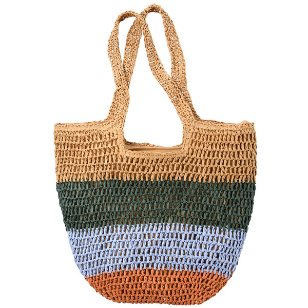 Bild 1 von Damen Strandtasche mit bunten Streifen BEIGE / BUNT