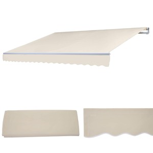 Ersatz-Bezug für Markise H791, Gelenkarmmarkise Ersatzbezug Sonnenschutz, 4,5x3m ~ Polyester creme