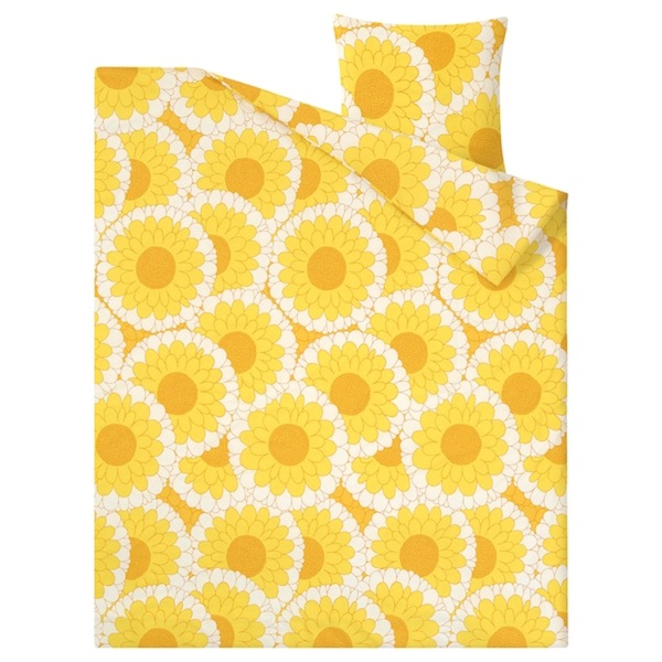 Bild 2 von KRANSMALVA  Bettwäsche-Set, 2-teilig, gelb 140x200/80x80 cm