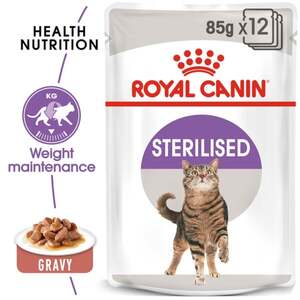 ROYAL CANIN STERILISED Nassfutter in Soße für kastrierte Katzen 12x85g