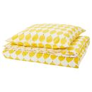 Bild 1 von NORSKNOPPA  Bettwäsche-Set, 2-teilig, weiß/gelb/gemustert 140x200/80x80 cm